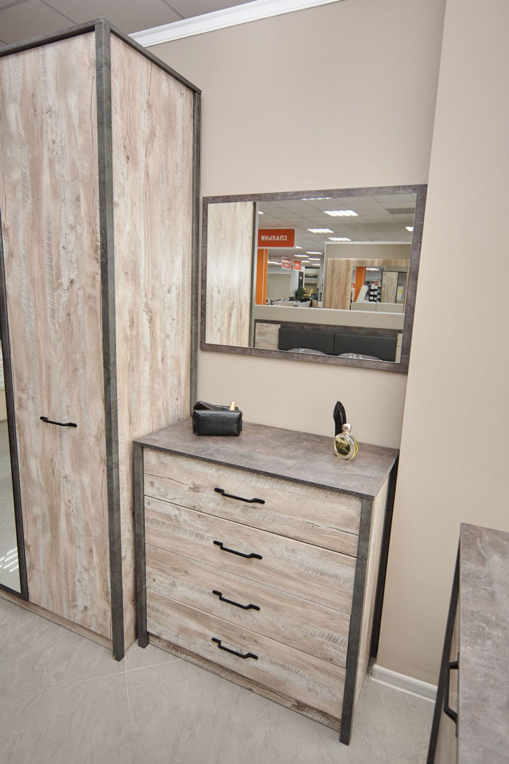 Коллекция Клео Комод Дуб Юкон/Ателье темное (Набор)