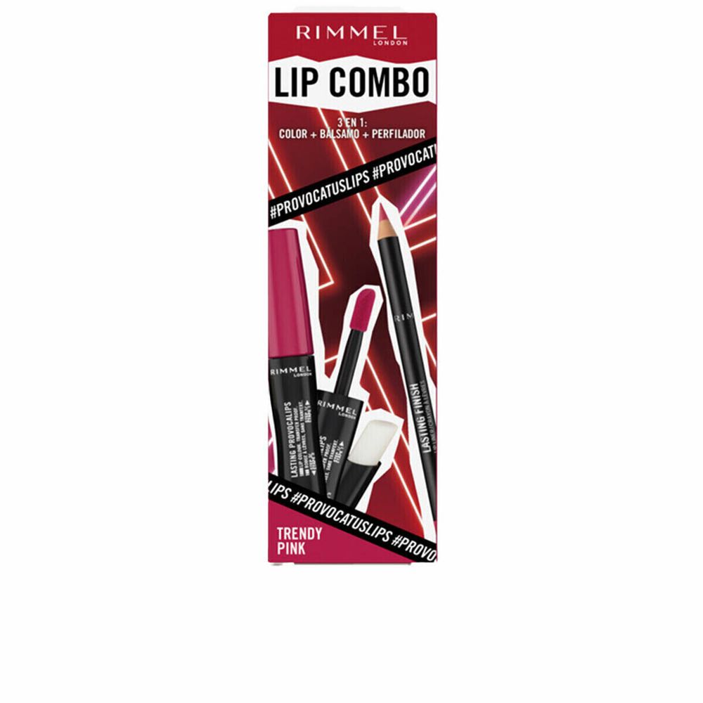 макияжный набор Rimmel London Lip Combo 3 Предмета Trendy Pink