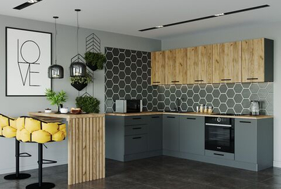 Кухонный гарнитур угловой Дели 2600х1600 (38мм)