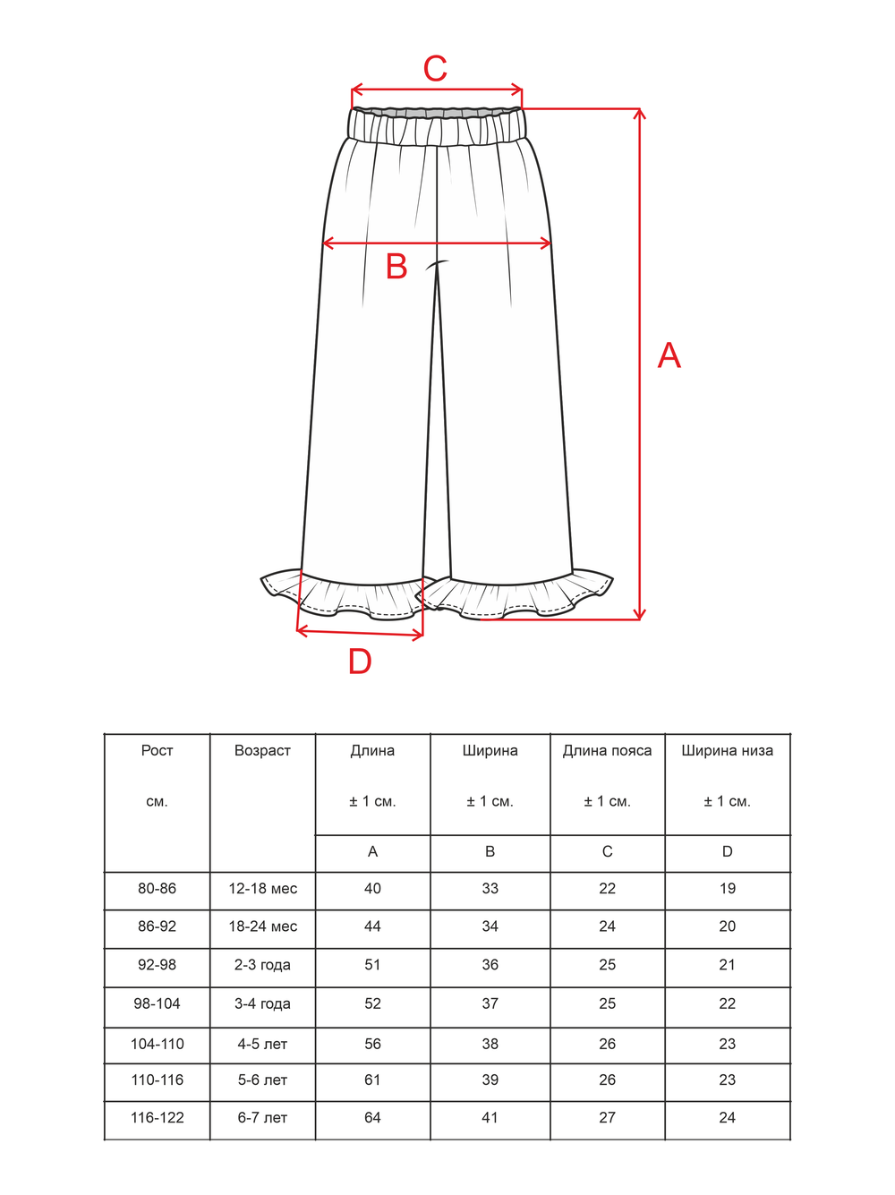 Брюки в полоску с рюшами, Розовый