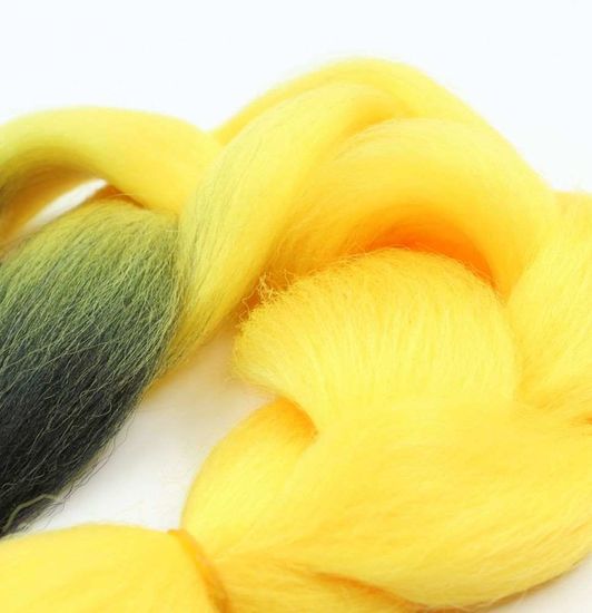 Канекалон 2-цветный 100гр 130см B11 черно желтый