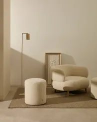 Пуф Kaeli Ø43х44 см со съемным чехлом из букле цвета экрю