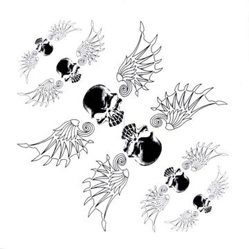 Бандана Череп с крыльями белая (162)