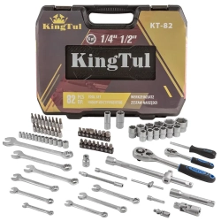Набор инструментов 82пр.1/4'',1/2''(6гр.)(4-32мм) KINGTUL KT-82