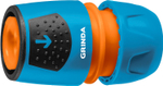 GRINDA TU-A, 1/2″ - 3/4″, быстросъемный, с автостопом, пластиковый с TPR, для шланга, универсальный соединитель, PROLine (8-426227)