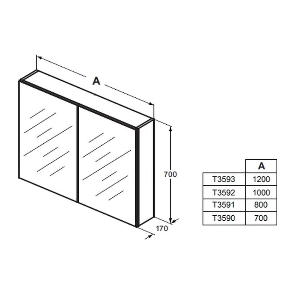 Зеркальный шкафчик 70 см Ideal Standard MIRROR&LIGHT T3590AL