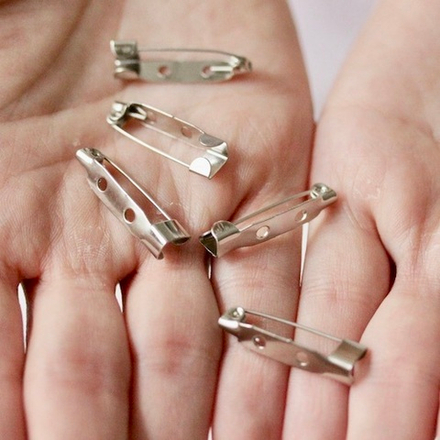 Основы для броши с 2 отверстиями (5 шт, никель)