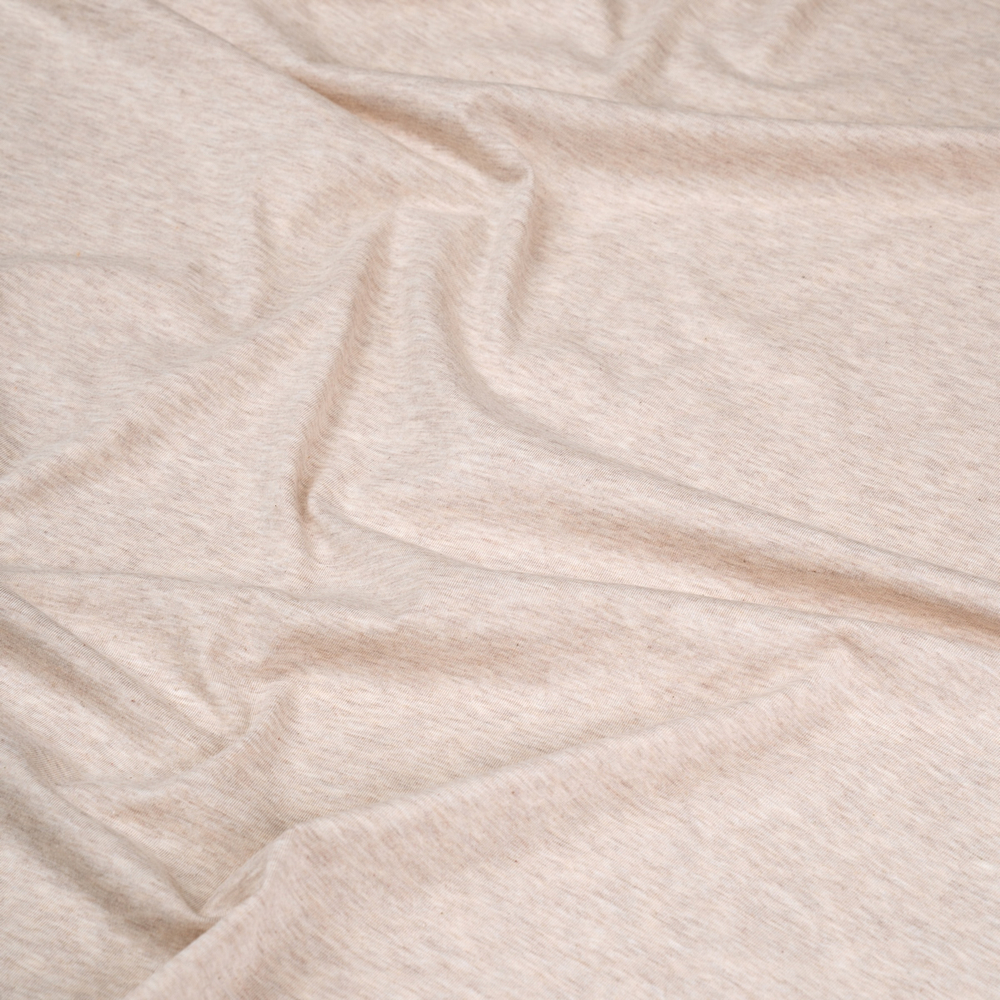 Кулирная гладь, 70% Хлопок, 30% ПЭ, 149 гр/м2, меланж бежевый (10419)