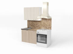 Кухонный гарнитур Ольга мини 1 1000 мм (Латте/Карамель/Белый, Аламбра темная)