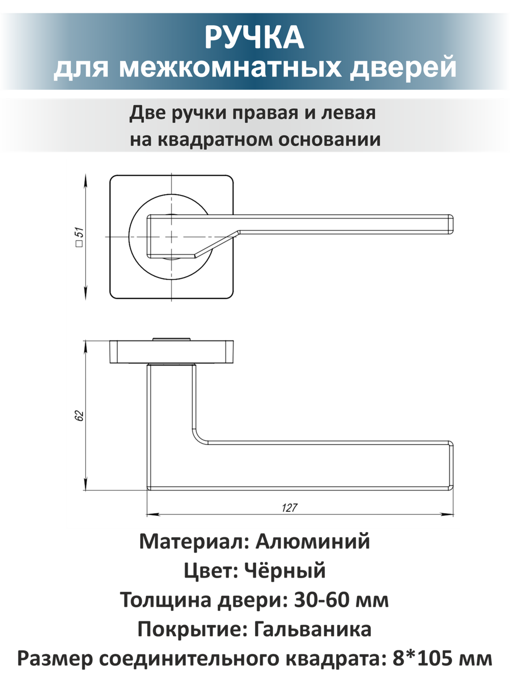 Готовый комплект фурнитуры для межкомнатных дверей Level