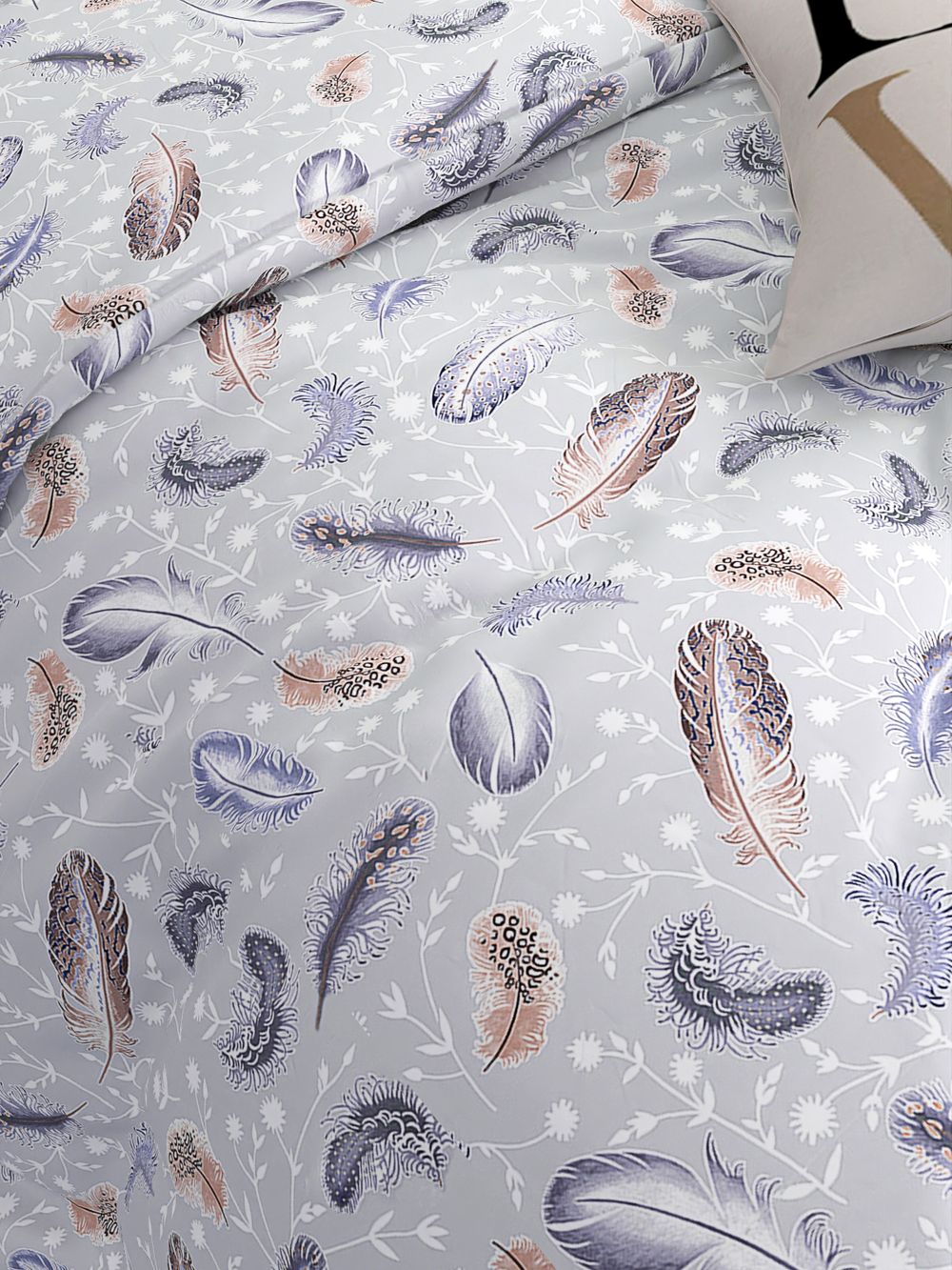 Постельное белье Сказка "Перышко" семейное Наволочка 50х70 см 2 шт Простынь 240х215 см Пододеяльник 145х215 см(2шт) , перкаль