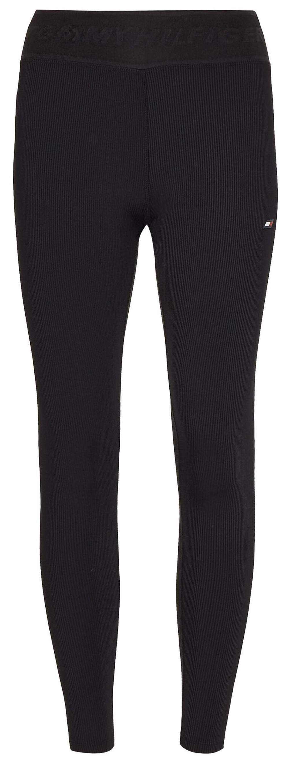Leginsy Tommy Hilfiger RW Branded Rib Legging - черный