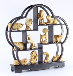 Набор нэцкэ 12 зодиакальных животных (самшит)