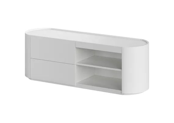 Тумба Lagom под ТВ 2 ящика 2 полки ширина 140 см (белый)