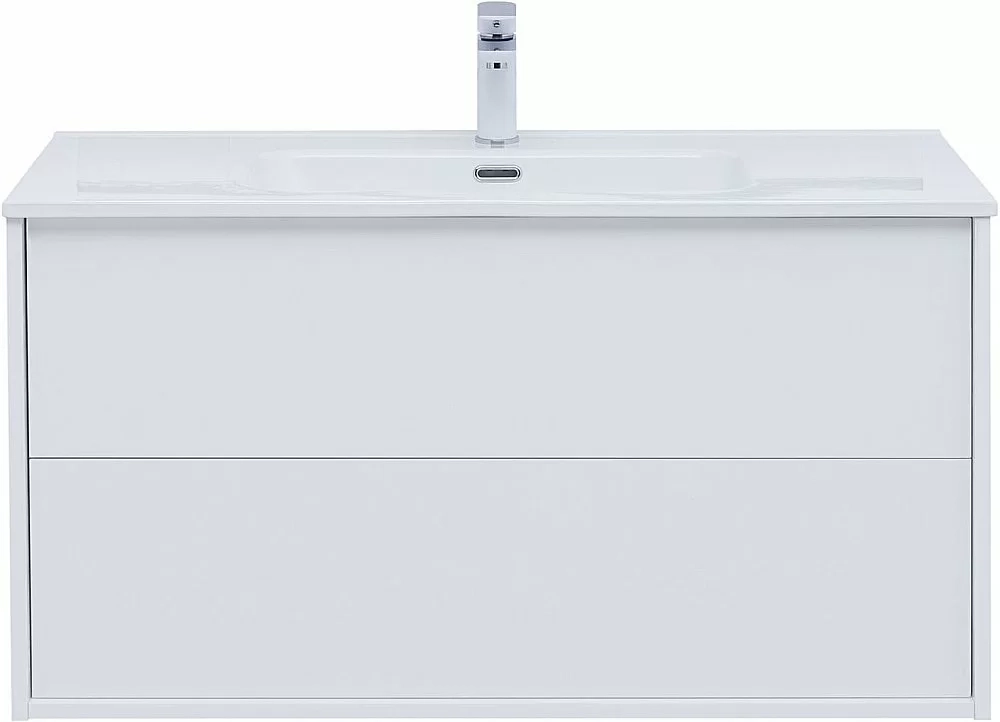 Тумба с раковиной Aquanet Lino 287544 100 (Flat) белый глянец