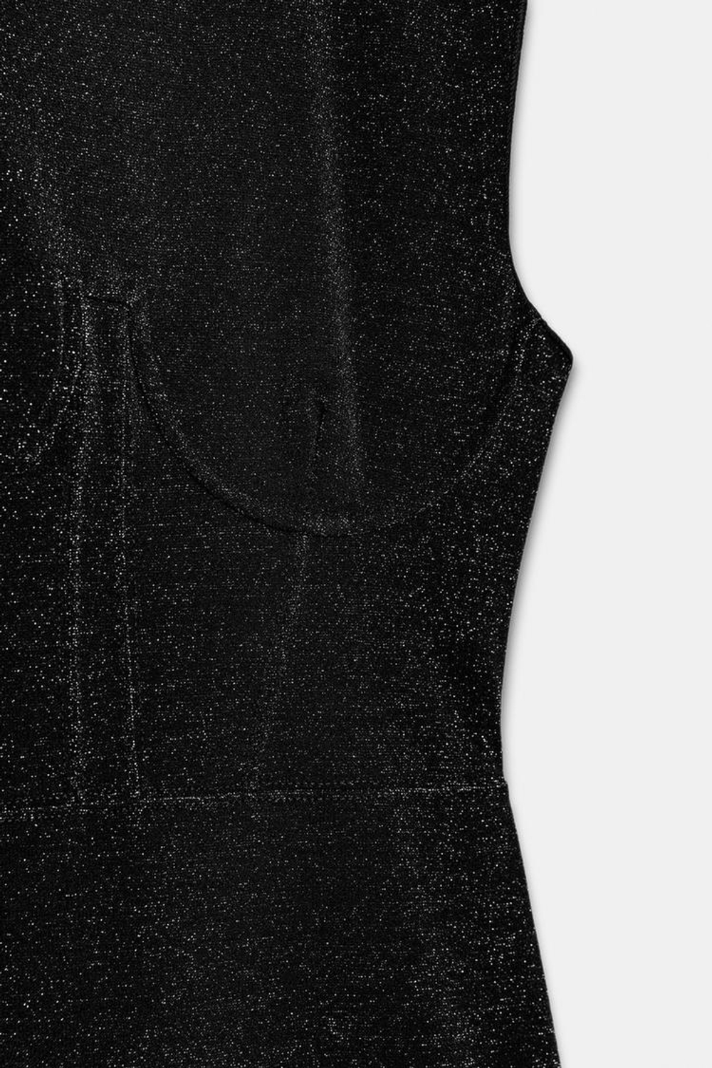 ZARA КОРОТКОЕ ЭЛАСТИЧНОЕ ПЛАТЬЕ С БЛЁСТКАМИ, ЧЕРНЫЙ