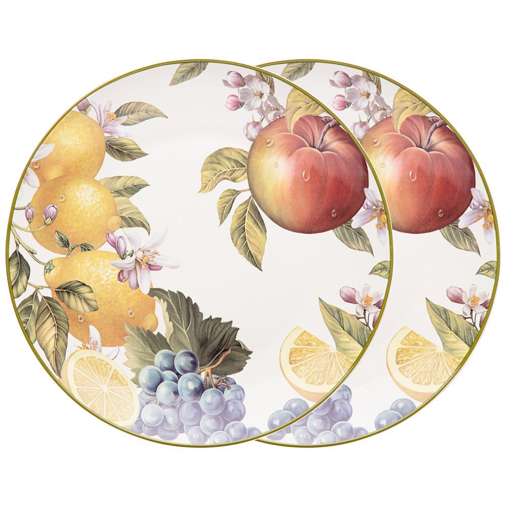 НАБОР ТАРЕЛОК ЗАКУСОЧНЫХ LEFARD "ФРУКТЫ" 2 ШТ. 20,5 СМ (КОР=24НАБ.)
