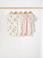 Боди с коротким рукавом для малышей Next K79-556, 5 шт., Белый, Розовый