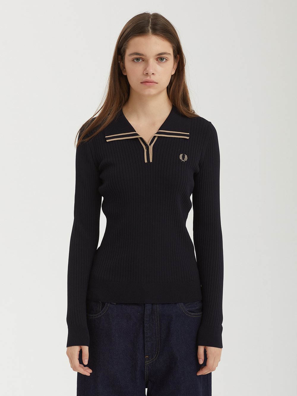 Женское Поло Ribbed Knitted