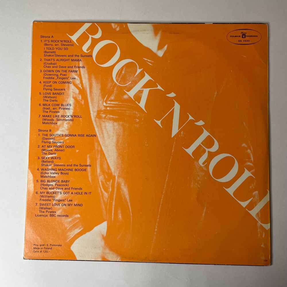 Винтажная виниловая пластинка LP Сборник Рок Н Ролл Rock N Roll (Польша 1977)