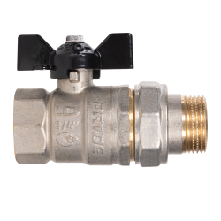 Кран шаровой латунный LD Pride 47.20.В-ГШ.Б Ду 20 Ру 40 вн-американка, (бабочка)