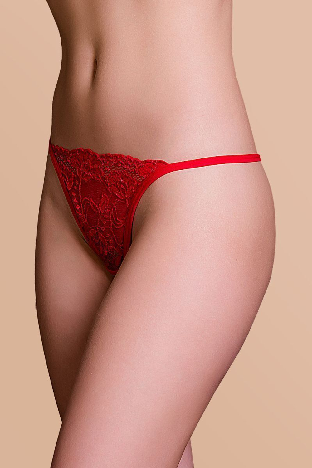 Трусики со стразами Gina (Размер: S-M-L) (Цвет: красный)