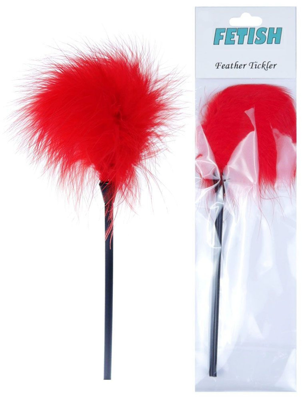 Красная пуховка для любовных игр - 28 см. (Цвет: красный)