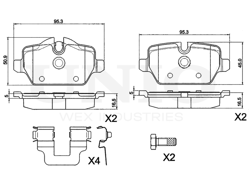 Колодки тормозные диск. задние UNIO BRP-20014
