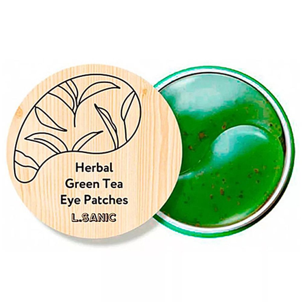 L&#39;Sanic Патчи гидрогелевые с экстрактом зеленого чая -  Herbal green tea hydrogel eye patches, 60шт