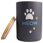 Бокс Mr.Kranch керамический для хранения корма для кошек MEOW 1900 мл черный