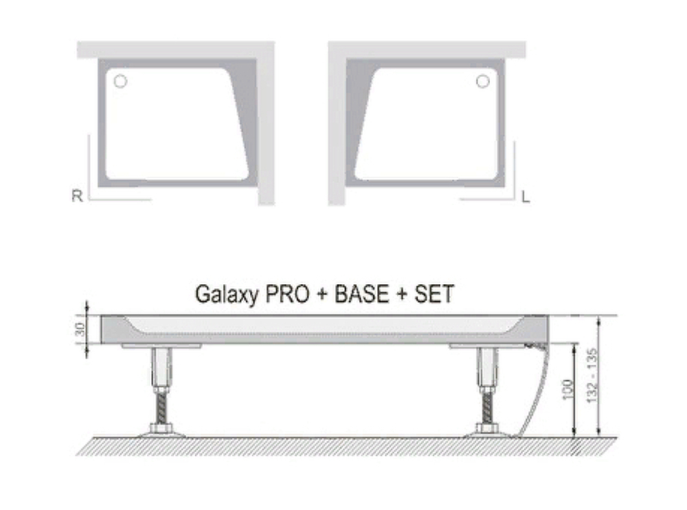 Панель для душевого поддона Ravak Galaxy Pro/Gigant Pro 120х90 Set R XA83GP71010 Белая