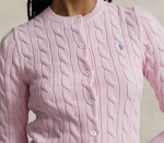 Кардиган из хлопка с круглым вырезом, вязаный косами Polo Ralph Lauren