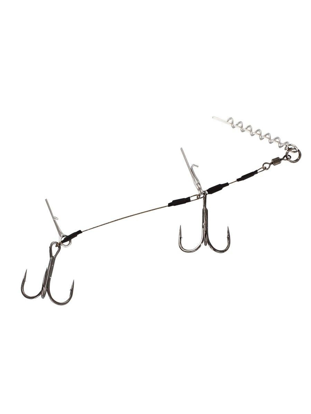 Стингер с пружиной и двумя тройниками Westin Pro Shallow Rig Double 1x7 40,8kg 12cm #1/0 (в упаковке 2 штуки)