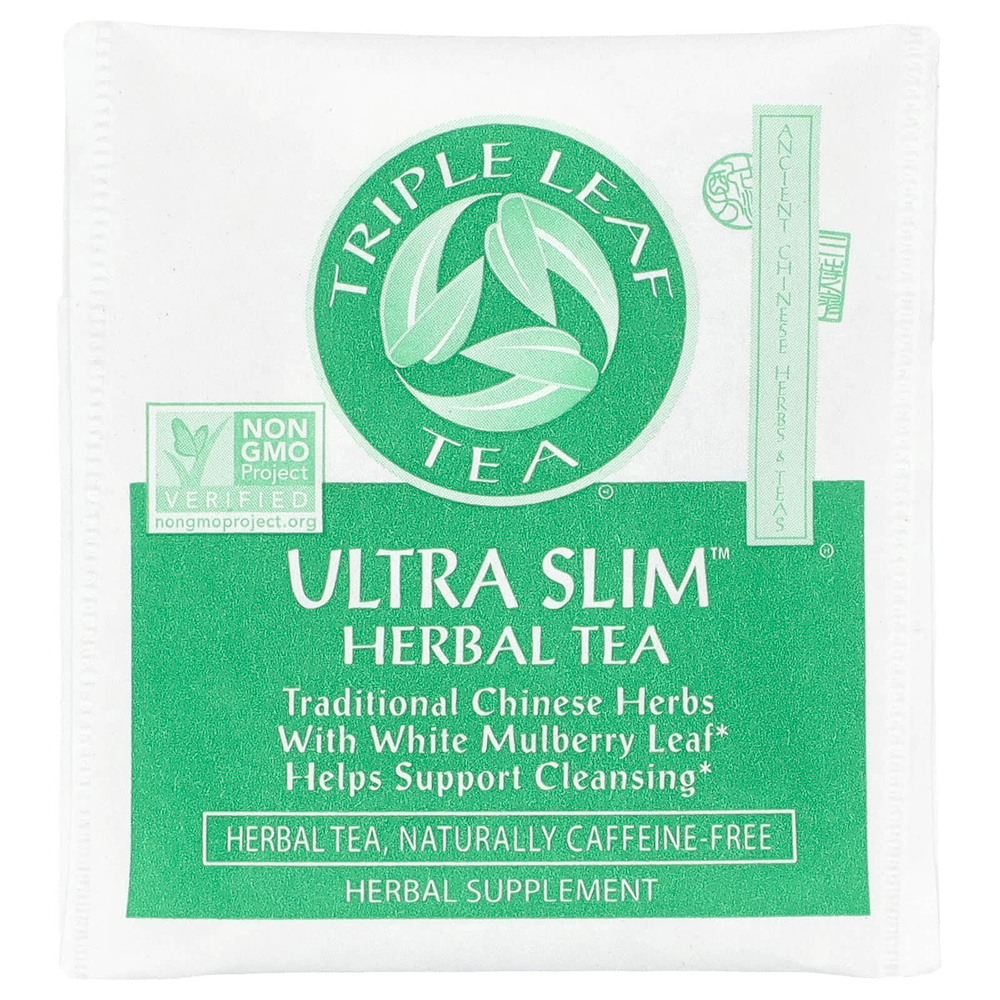 Triple Leaf Tea, Ultra Slim, травяной чай, с листьями белой шелковицы, без кофеина, 20 чайных пакетиков, 33 г (1,16 унции)