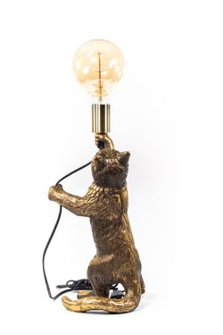 Настольная лампа Кот Эдисон Бронза
