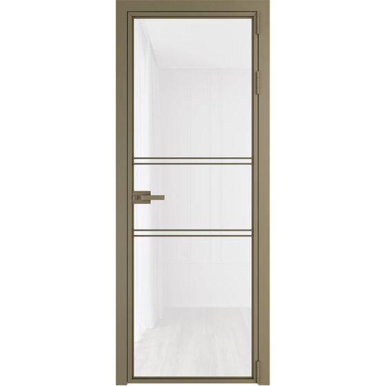 Алюминиевая дверь 2AХ шампань стекло белый триплекс