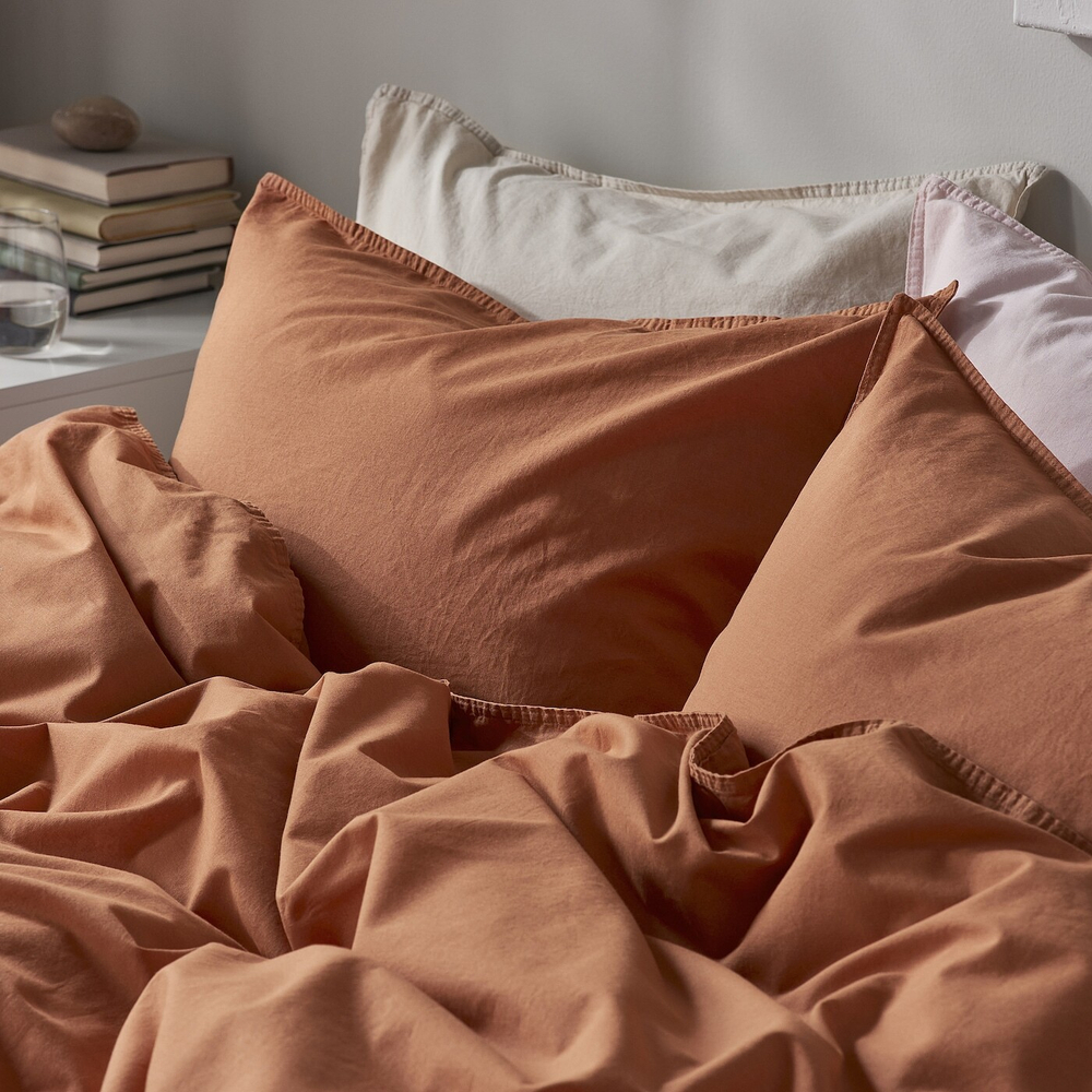 IKEA ÄNGSLILJA  (ИКЕА ÄНГСЛИЛЙА)  -  Пододеяльник и 2 наволочки, красно-коричневый, 200x200/50x60 см