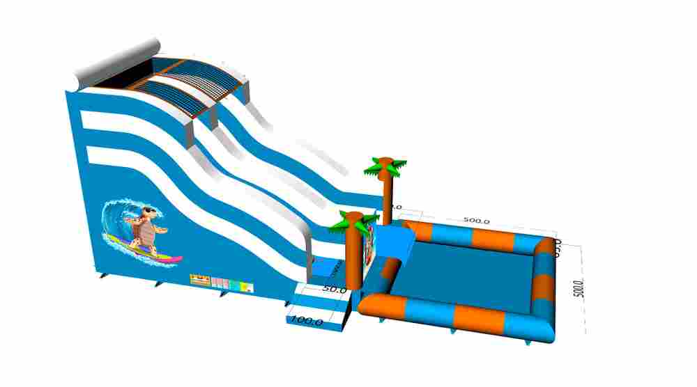 Надувная водная горка с бассейном «Пляжный оазис 3», 13*5*6 м