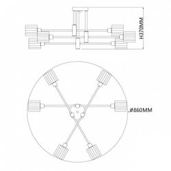 Люстра на штанге Escada Reflex 1140/6P