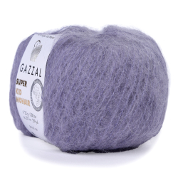 Пряжа Super Kid Mohair, 25г,237м, 47%супер кид мохер,31%мериносовая шерсть, 22% па (цена за 1шт)