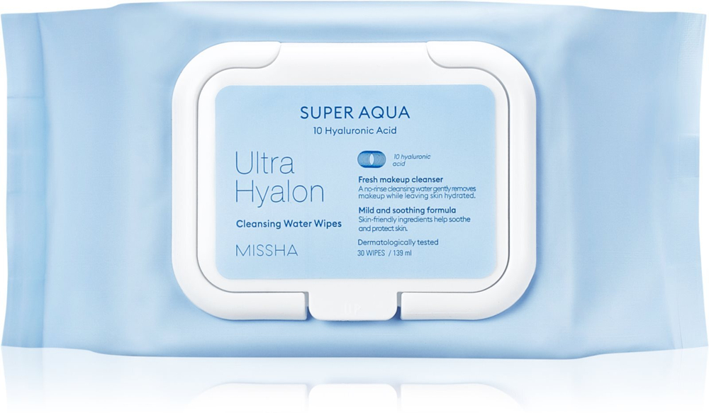 Missha Ultra Hyalon - салфетки для макияжа с гиалуроновой кислотой /  30 szt.   / GTIN 8809643507240