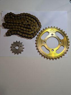 Звезды передняя+задняя 428-14/36+цепь 98L для мопеда Дельта,Альфа