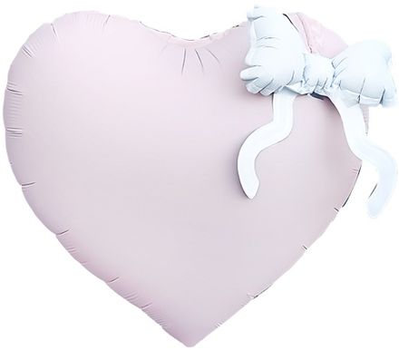 Сердце "Нежно-розовое с белым бантиком"