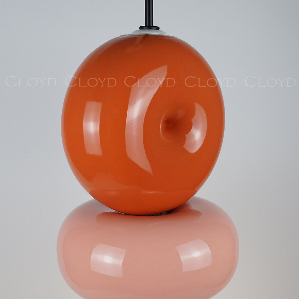 Подвесной светильник Cloyd MOGOTON P1 / Ø25 см - черный - оранж. и розов. керамика (арт.11898)