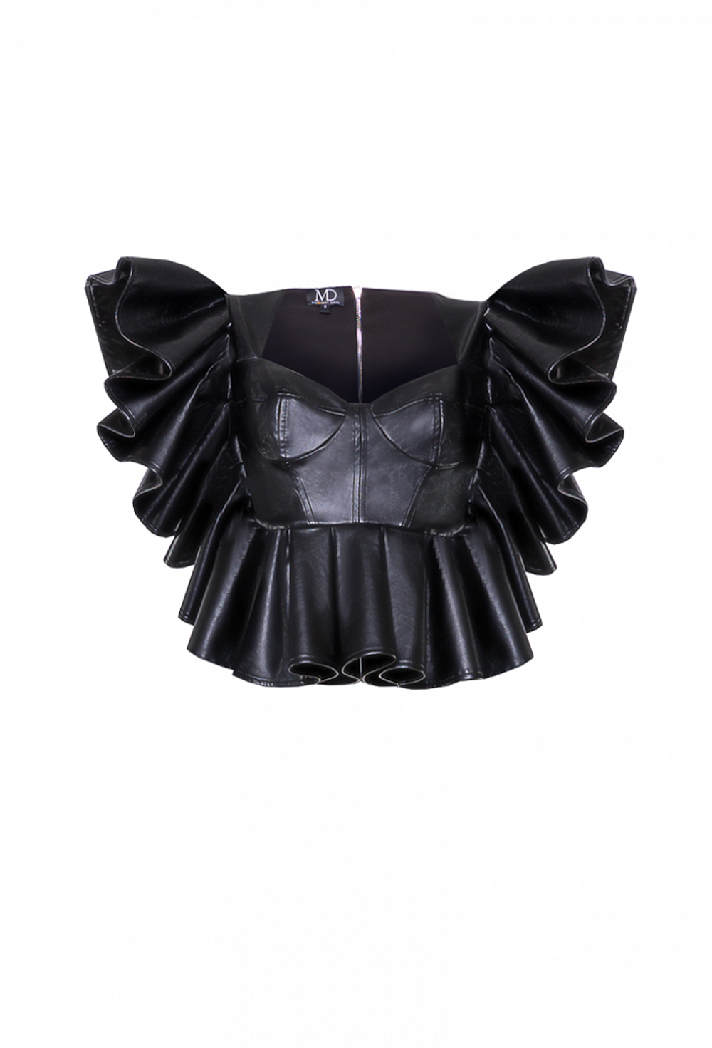 Топ черный из экокожи 16-03-22 SS