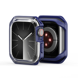 Чехол-бампер с синими вставками от Dux Ducis для часов Apple Watch 45мм на модели 7, 8 и 9 серии, серия Tamo Series Case