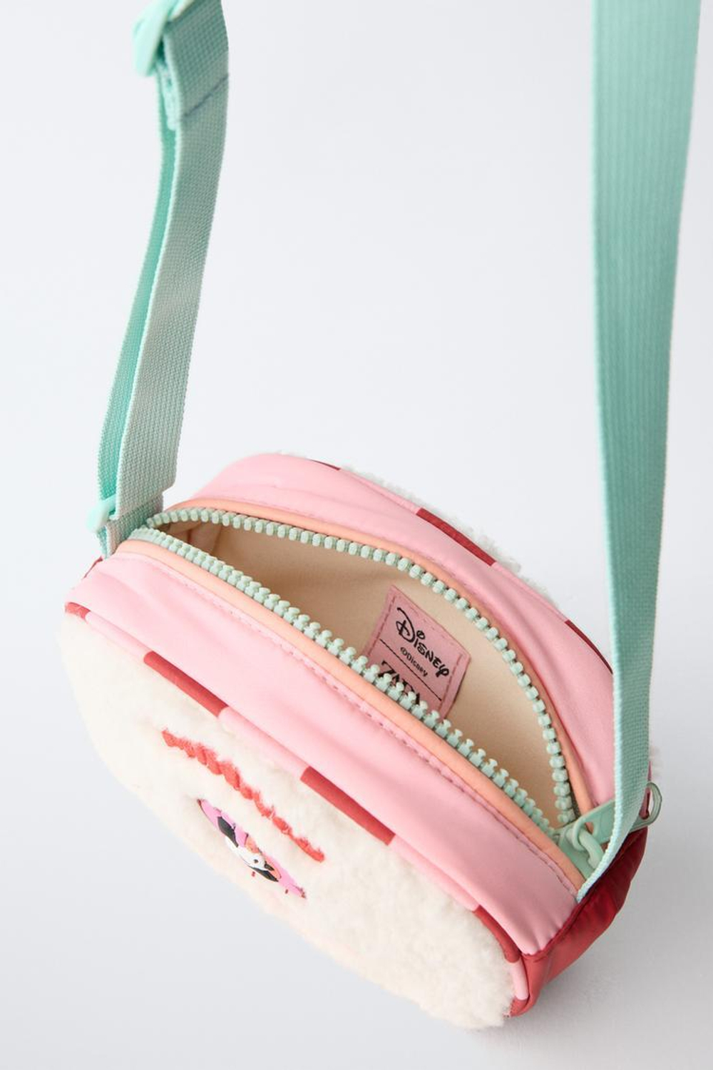 ZARA СУМКА ИЗ ИСКУССТВЕННОЙ ОВЧИНЫ MINNIE MOUSE © DISNEY, РОЗОВЫЙ