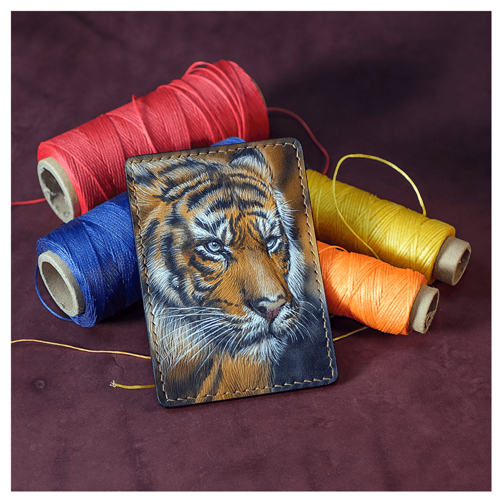 Кожаный картхолдер «Тигр»