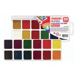 Краски акварельные ПИФАГОР "МЕДОВАЯ РАДУГА", 24 цвета, медовые, без кисти, пластик, 190358