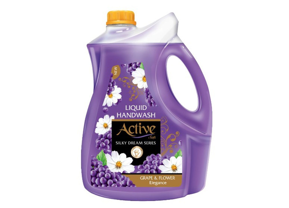 ACTIVE ИРАН / Жидкое мыло жемчужное, с соевым белком и витамином E "Цветочный соблазн",Purple 3750 м